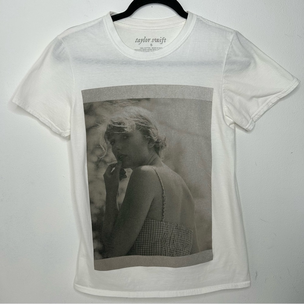 Taylor Swift Tee Shirt White Folklore Tour I Knew You Lyrics Graphic Print Sz S